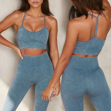 Load image into Gallery viewer, Seamless Yoga Set Women Fitness Sportswear Sports Suits Gym Clothing Workout Clothes Two Piece Set High Waist Leggings Crop Top