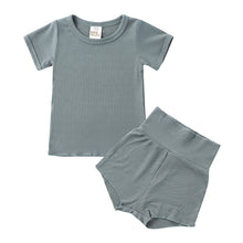 Load image into Gallery viewer, Summer Children Clothes Linen Sports Clothes For Baby Girl Boy Tshirts 2 Piece Set Kids Baby Toddler 12months To 6Years Clothing