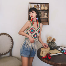 Load image into Gallery viewer, Tassel Hollow Crop Tops
